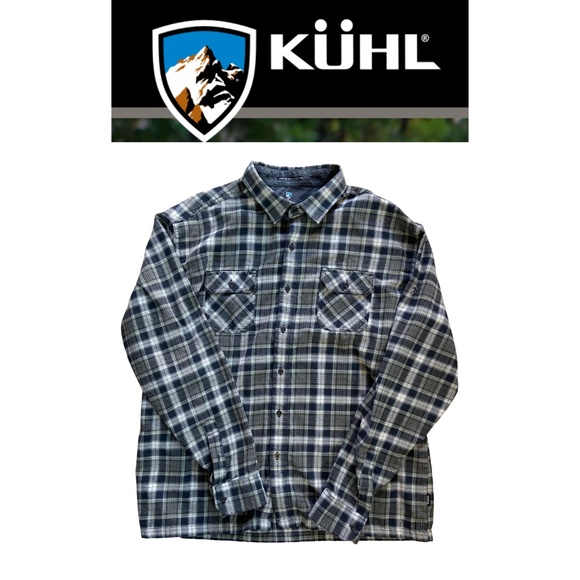 Kuhl Men's Dillingr Plaid Button-Down Iron Mtn. Shirt - Black & Gray XXL - Picture 1 of 6